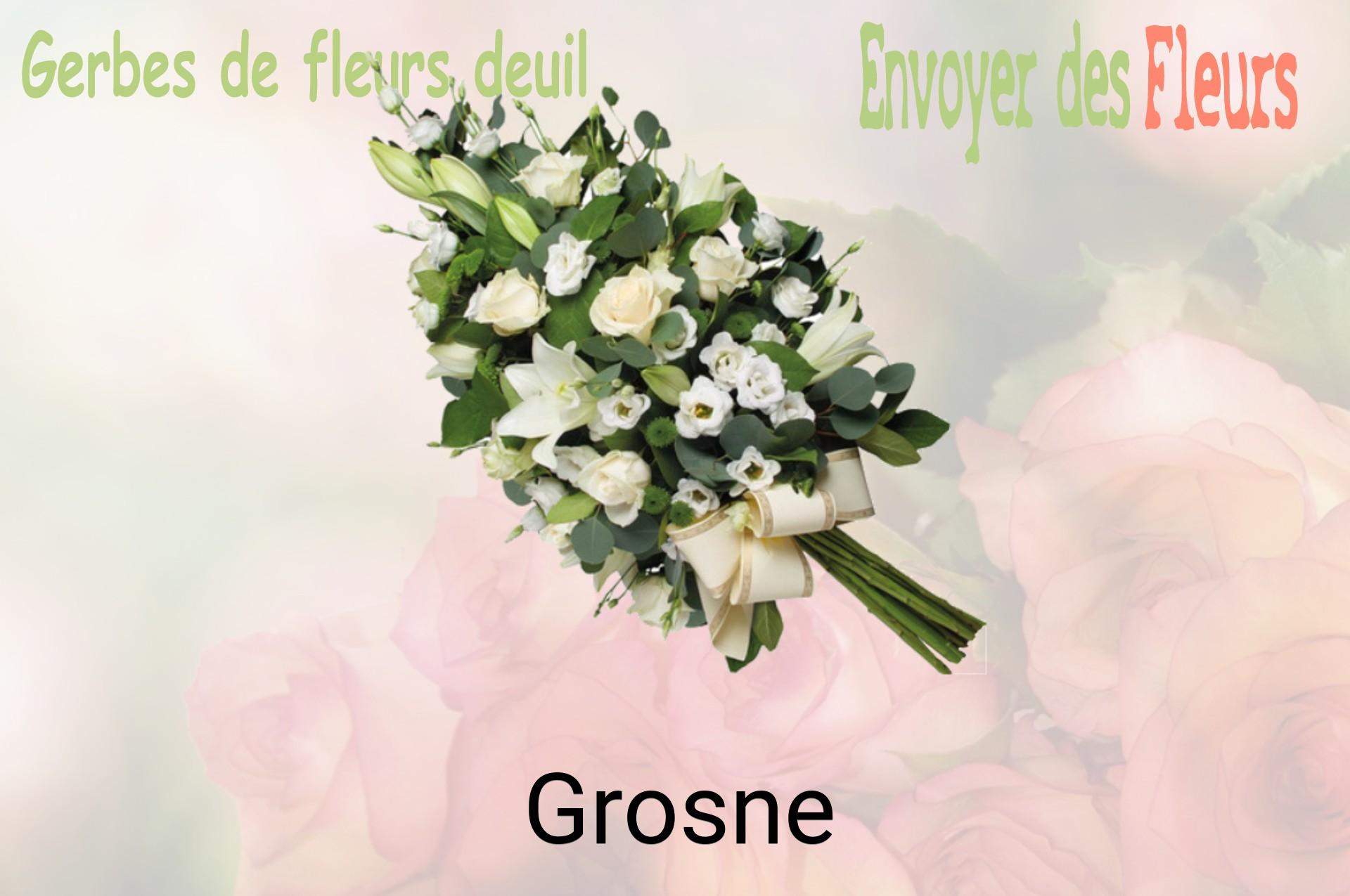 Gerbe de fleurs de deuil livrée à Grosne